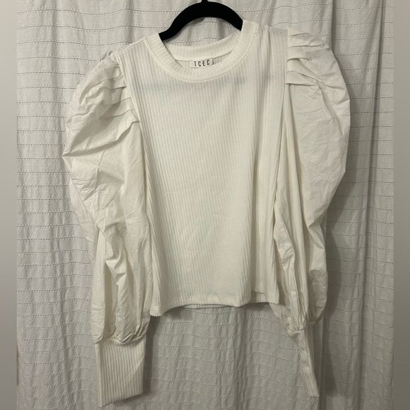 White Puff Sleeve Blouse - Picture 1 of 3